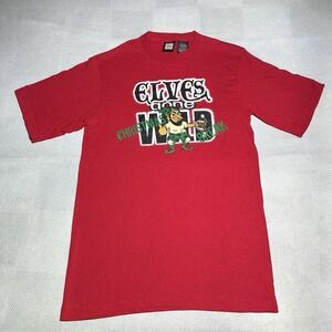 Vintage Y2K Elves Gone Wild Christmas Break Red Parody T-Shirt Mens‎ Size Small